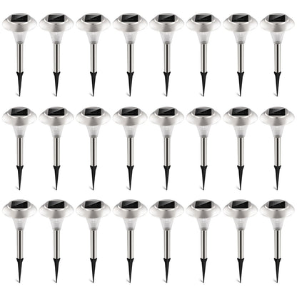 24Packs Solar Garden Lights Outdoor IP44 Waterproof Solar Pathway Lights Color Changing Landscape Lamps 10Hrs Lawn Lighting for Yard Driveway Walkway