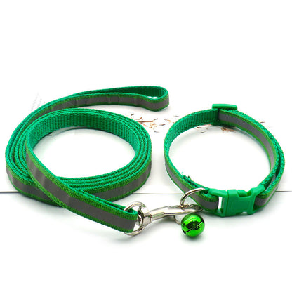 Pet Cloth Leash With Reflective Strip For Dogs