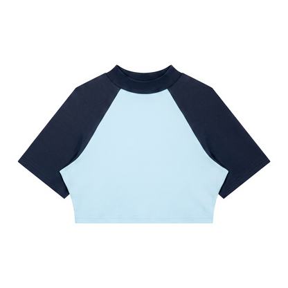 Loki & Ivy Women’s Color Block Raglan Crop T-Shirt