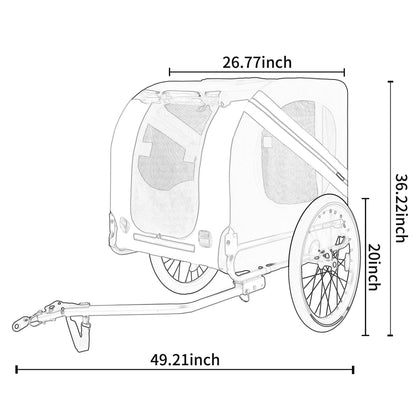 Large Folding Bike Trailer for Dogs – 66LB Capacity All-Terrain Pet Carrier
