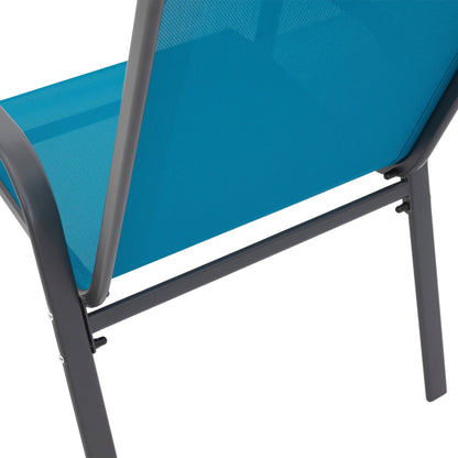 8 Piece Patio Chairs, Outdoor Camping Chairs with Breathable Textilene Fabric