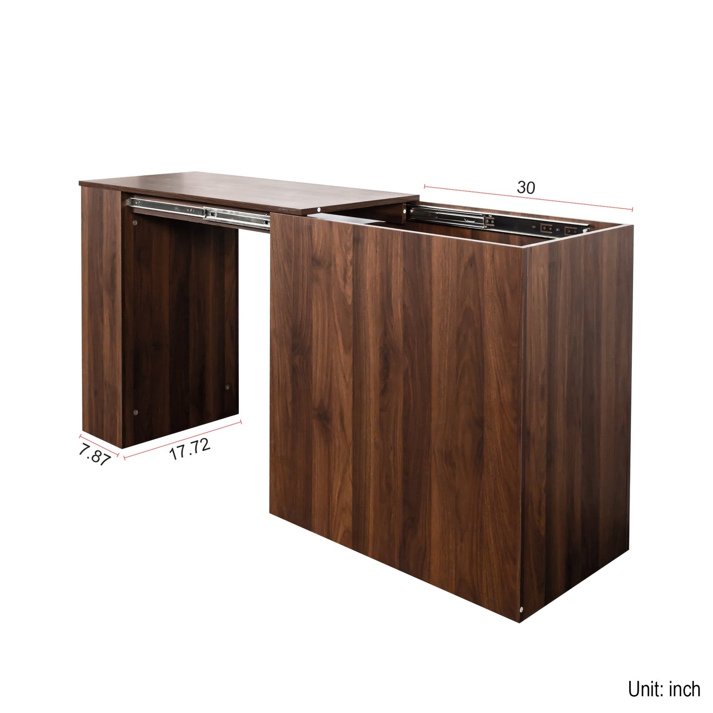 Computer Desk with Drawers, Modern Corner Home Office Storage with Extendable Table