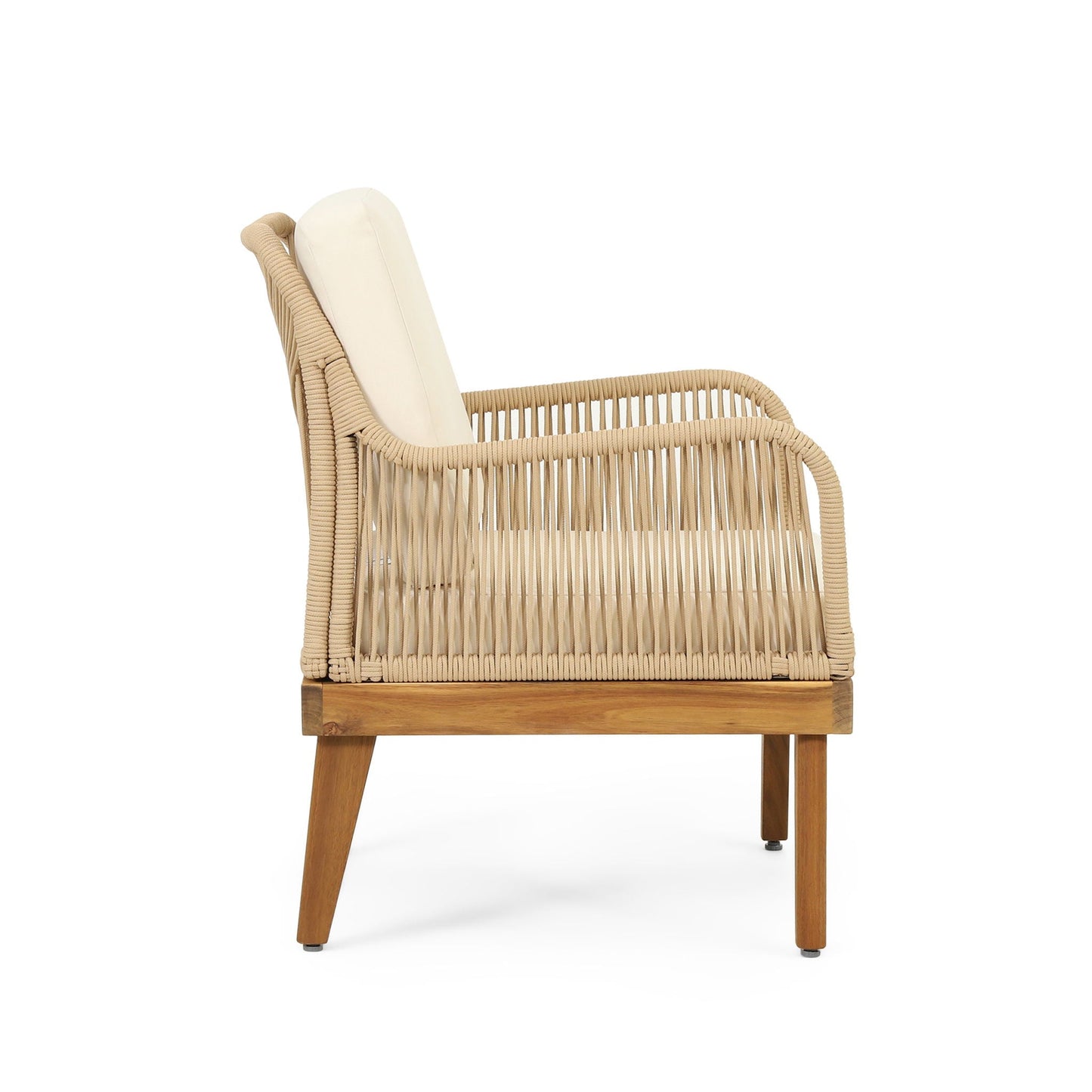 Hueber Outdoor And Rope 4 Seater Chat Set With Cushions - Teak