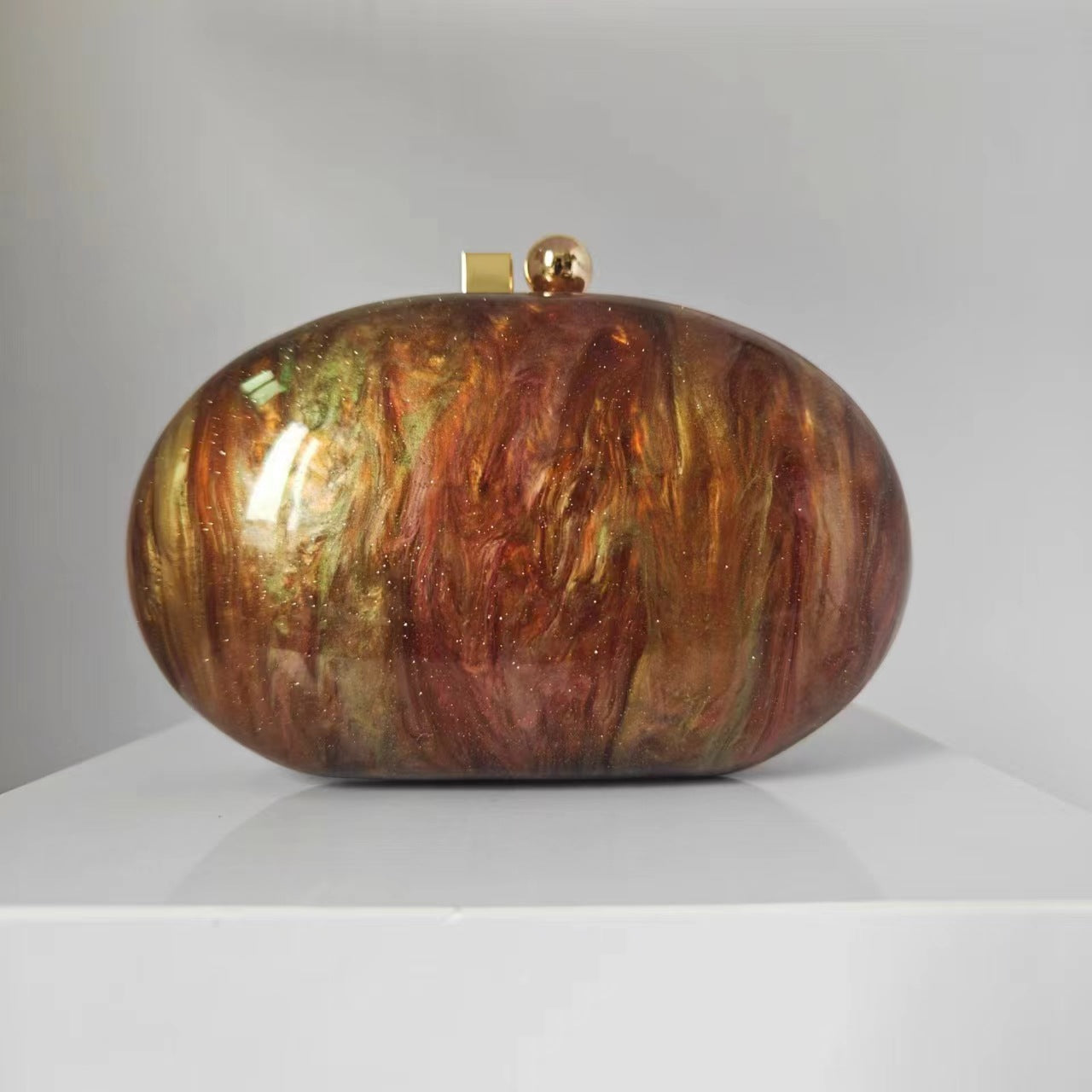 Womens Oval Pearlescent Fashion Shoulder Bag