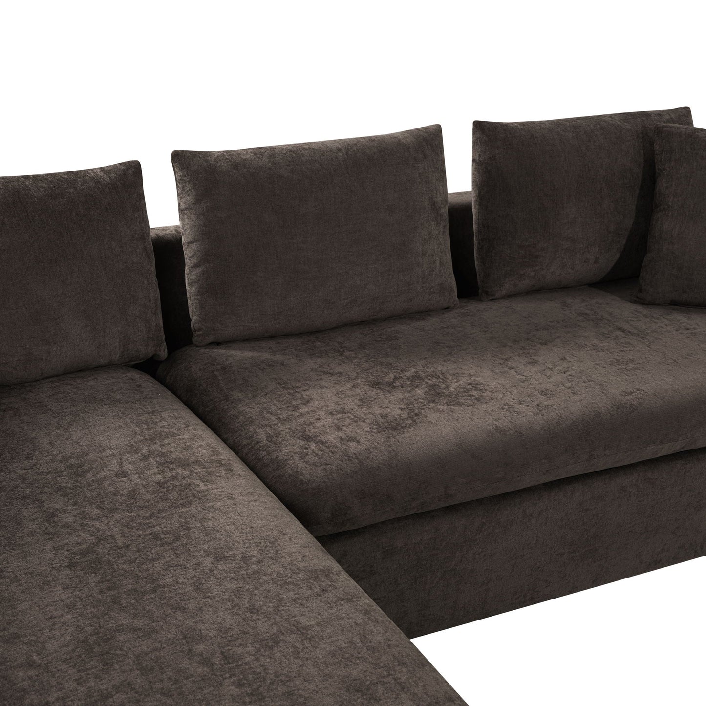 Modern L Shaped Sectional Sofa With Upholstery And Wooden Storage