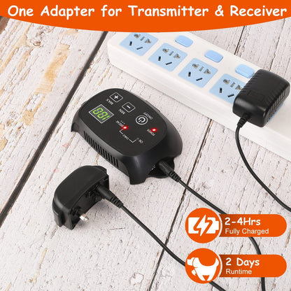 Dog Fence System Pet Containment System with 100 Adjustable Levels 2 Receivers IPX7 Waterproof Rechargeable Underground Fence for Small Medium Large D