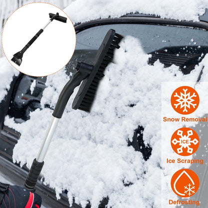 3 In 1 Windshield Ice Scraper Extendable Car Snow Removal Tool Telescoping Car Broom Snow Shovel Automobile Frost Removal