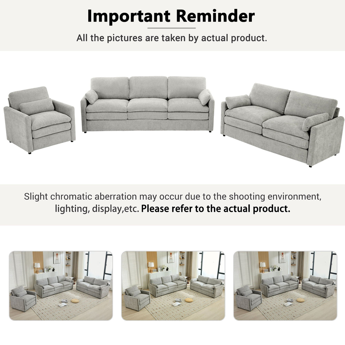 Cozy Upholstered Sofa Set For Living Room