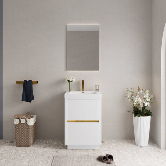 24" Freestanding Bathroom Vanity with Sink and Storage Cabinet