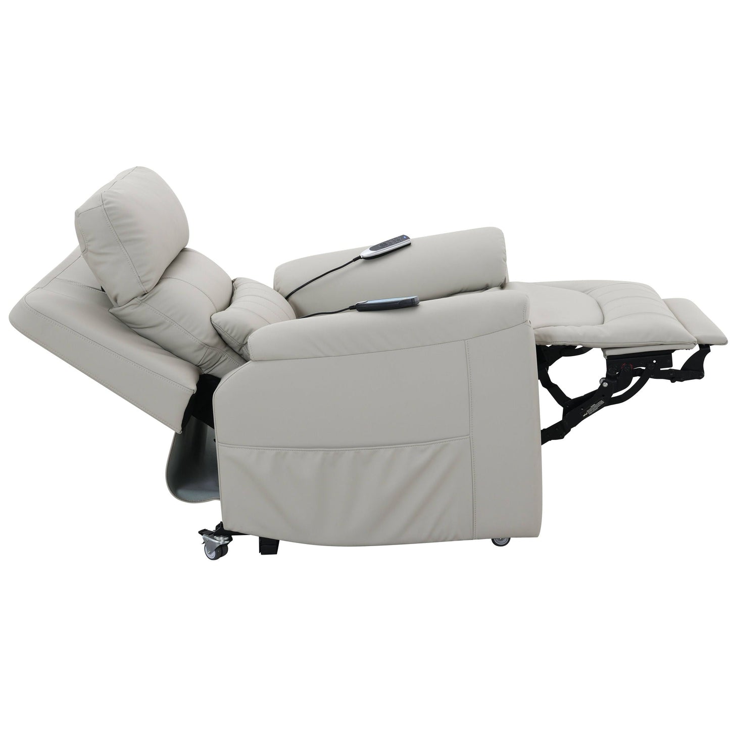 Marsha - Power Recliner With Lift & Massage - Light Gray