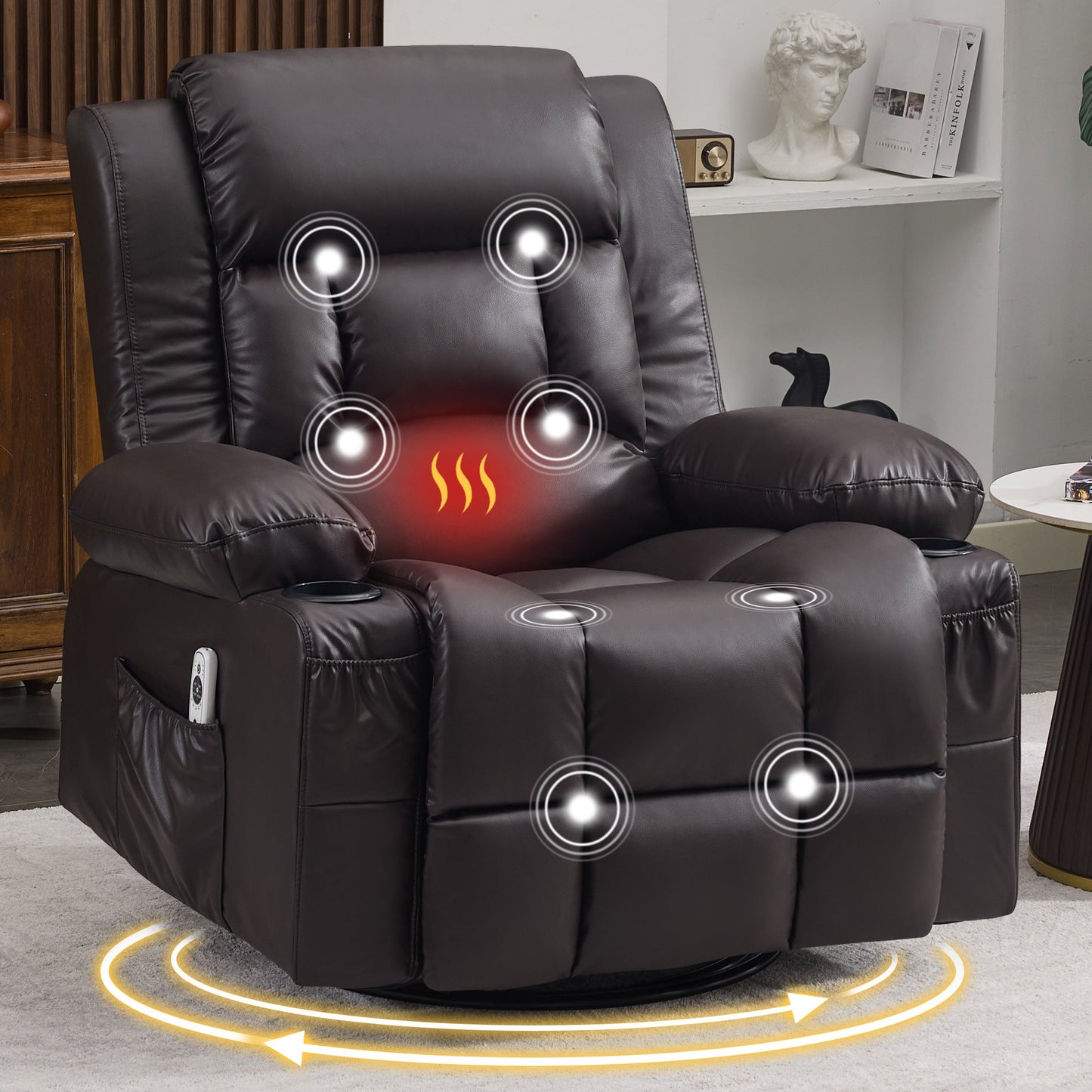 360° Swivel Rocker Recliner for Adults