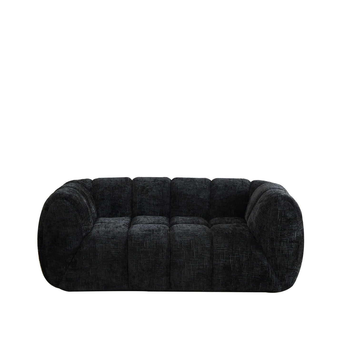 Quilted Cloud Sofa With Rounded Armrests And Piano Key Backrest Design