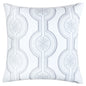 White Holiday Embroidered Velvet Throw Pillow with Insert 20x20 Set of 2