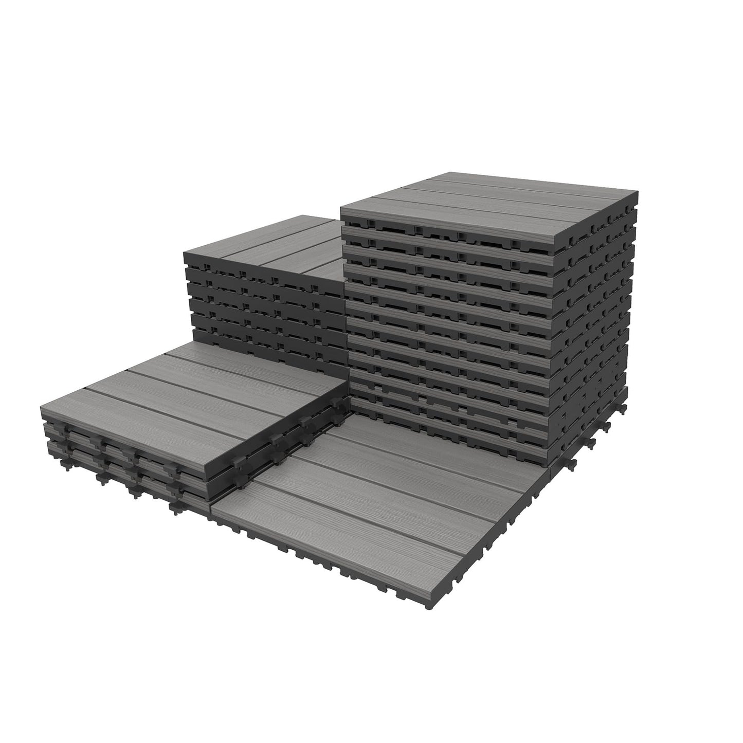 27 Pcs Interlocking Deck Tiles 12" x 12" HDPE Outdoor Flooring