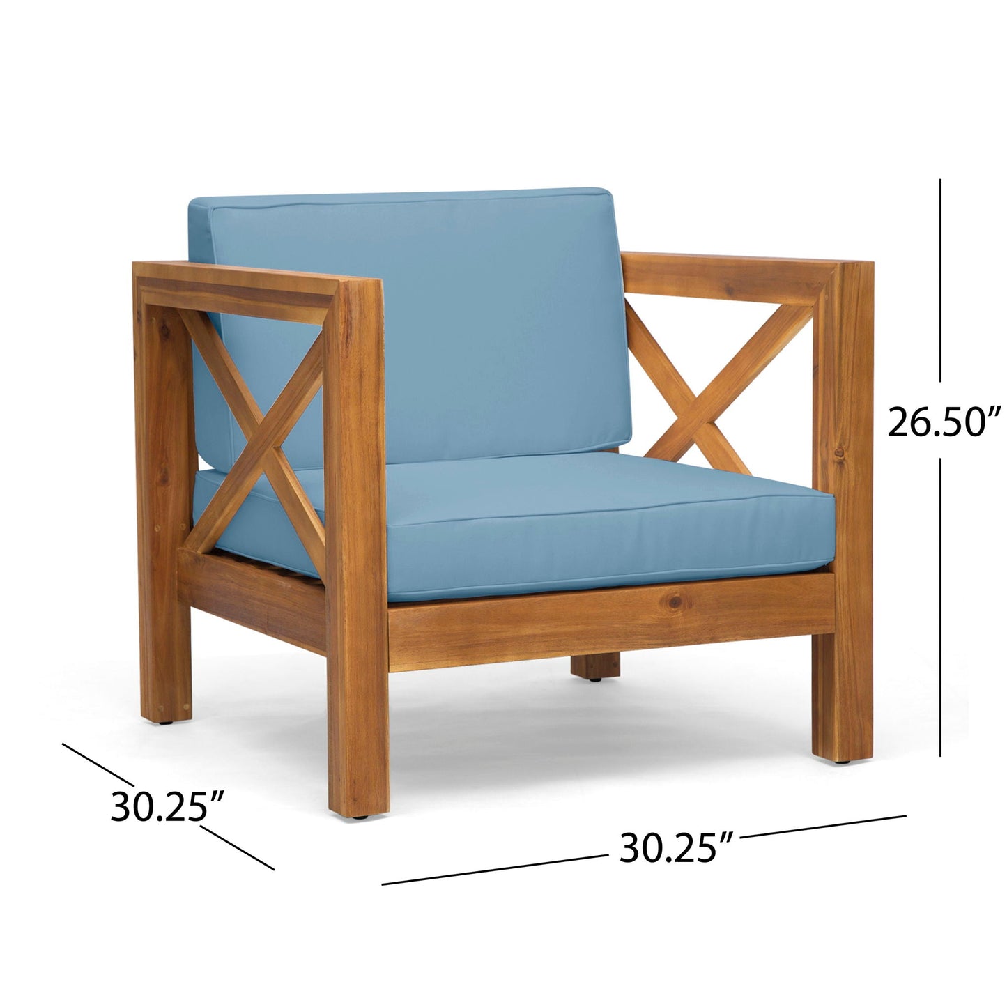 Brava Mid-Century Modern Club Chair with Water Resistant Cushions