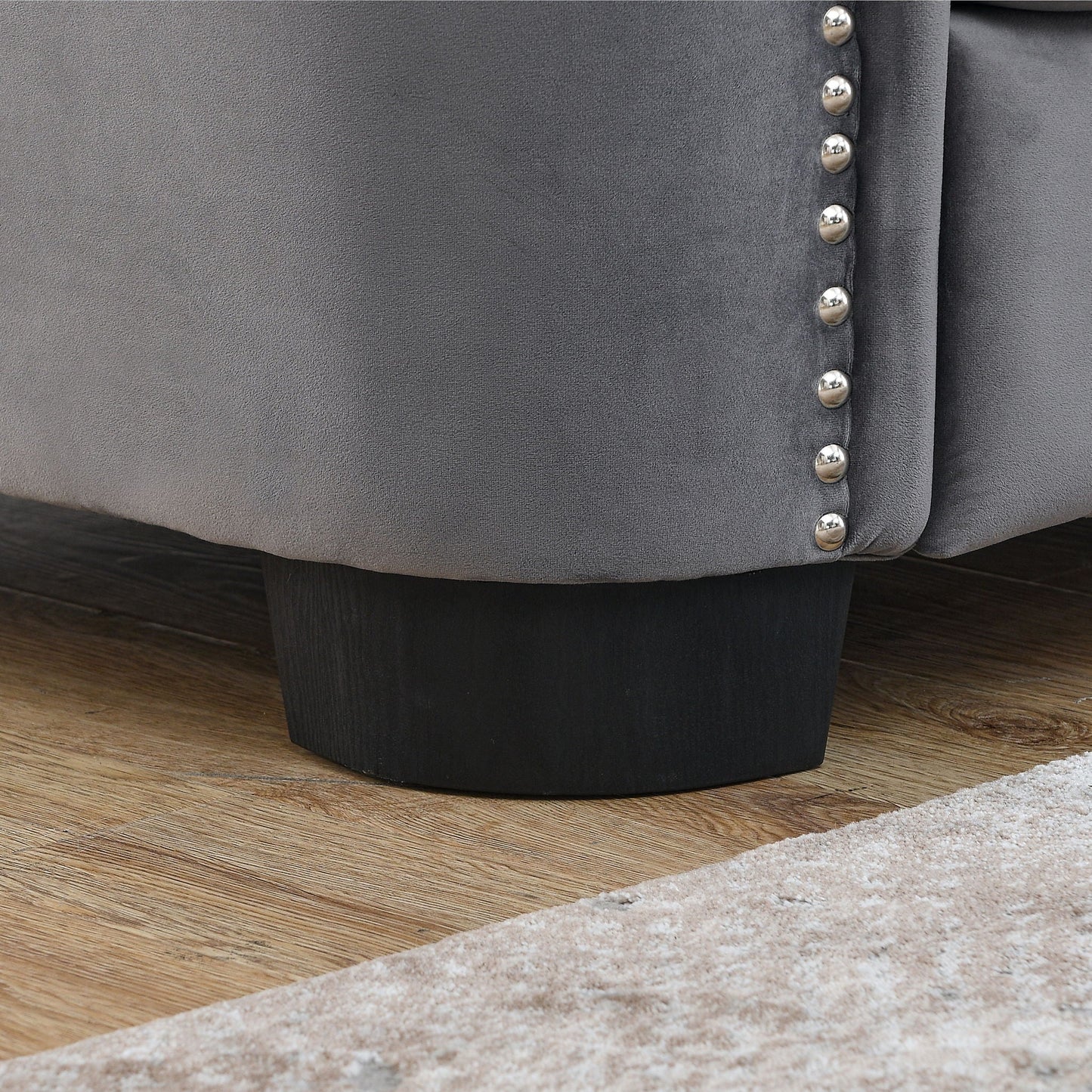 Modern Chesterfield Sofa With Tufted Backrest For Living Room