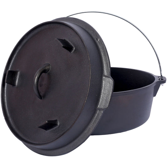 Pre-Seasoned Cast Dutch Oven with Skillet Lid and Pot Rack