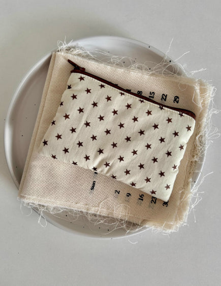 Polka-Dot And Star Quilted Zippered Storage Bag