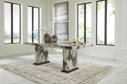 Jeshina - Dining Table - Dark Brown / Beige
