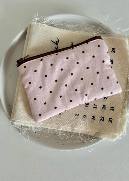 Polka-Dot And Star Quilted Zippered Storage Bag
