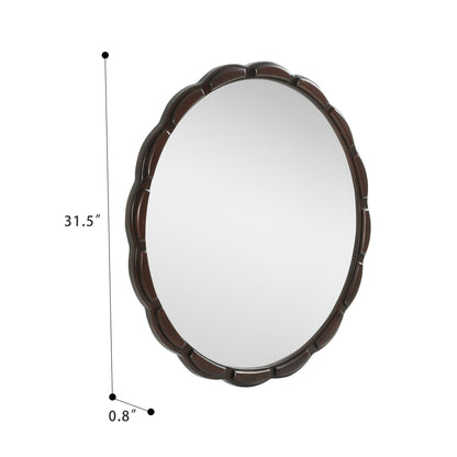 Round Wood Wall Mirror - 31.5"
