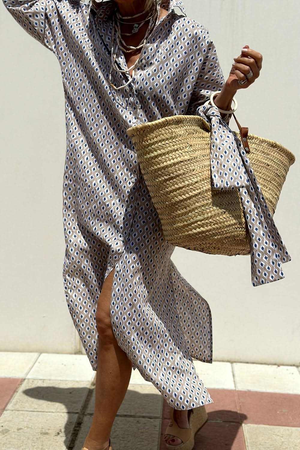 Shirts Trendsi Button-Up Dress Women's Chic Casual Polyester Mini Dress + Sleeves