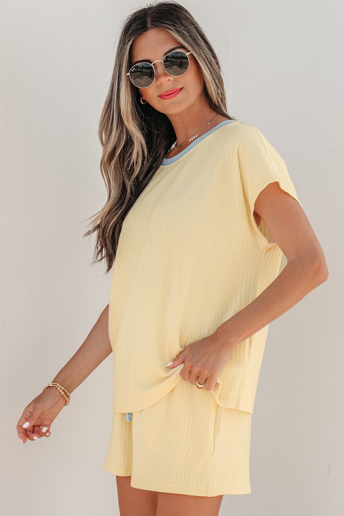 Sunny Trim Casual Short Set