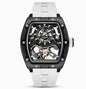 Mens Transparent Barrel-Shaped Fully Luminous Waterproof Mechanical Watch