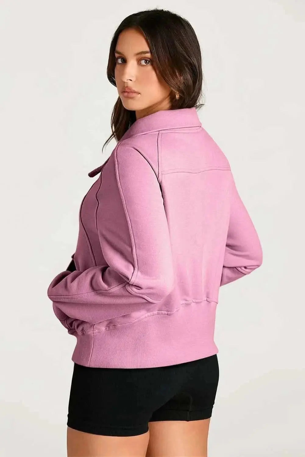Trendsi Women's Half Zip Sweatshirt With Pockets — Fleece Pullover