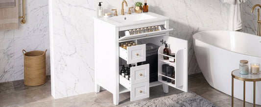 24" Modern Bathroom Vanity with Ceramic Sink
