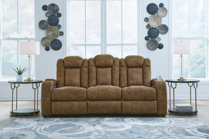 Wolfridge - Power Reclining Sofa With Adj Headrest - Brindle
