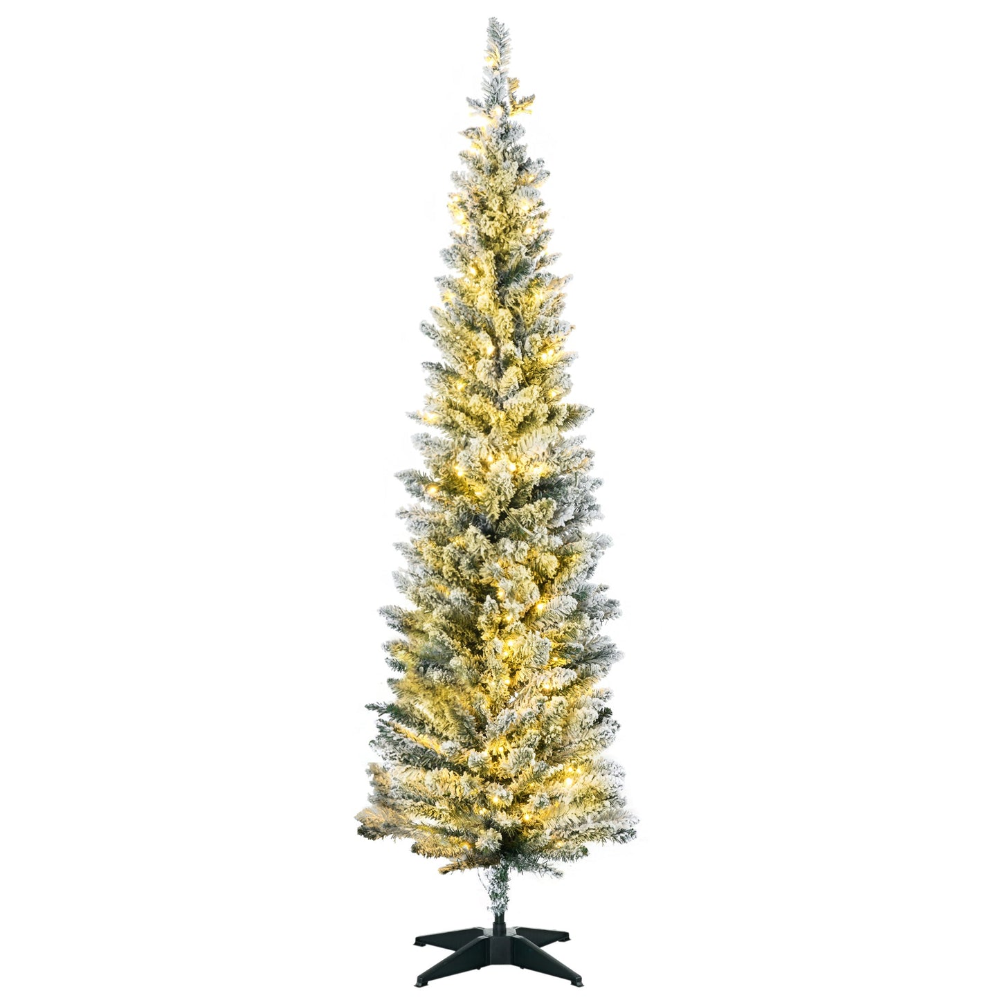 HOMCOM 5' Tall Pre-Lit Slim Noble Fir Artificial Christmas Tree