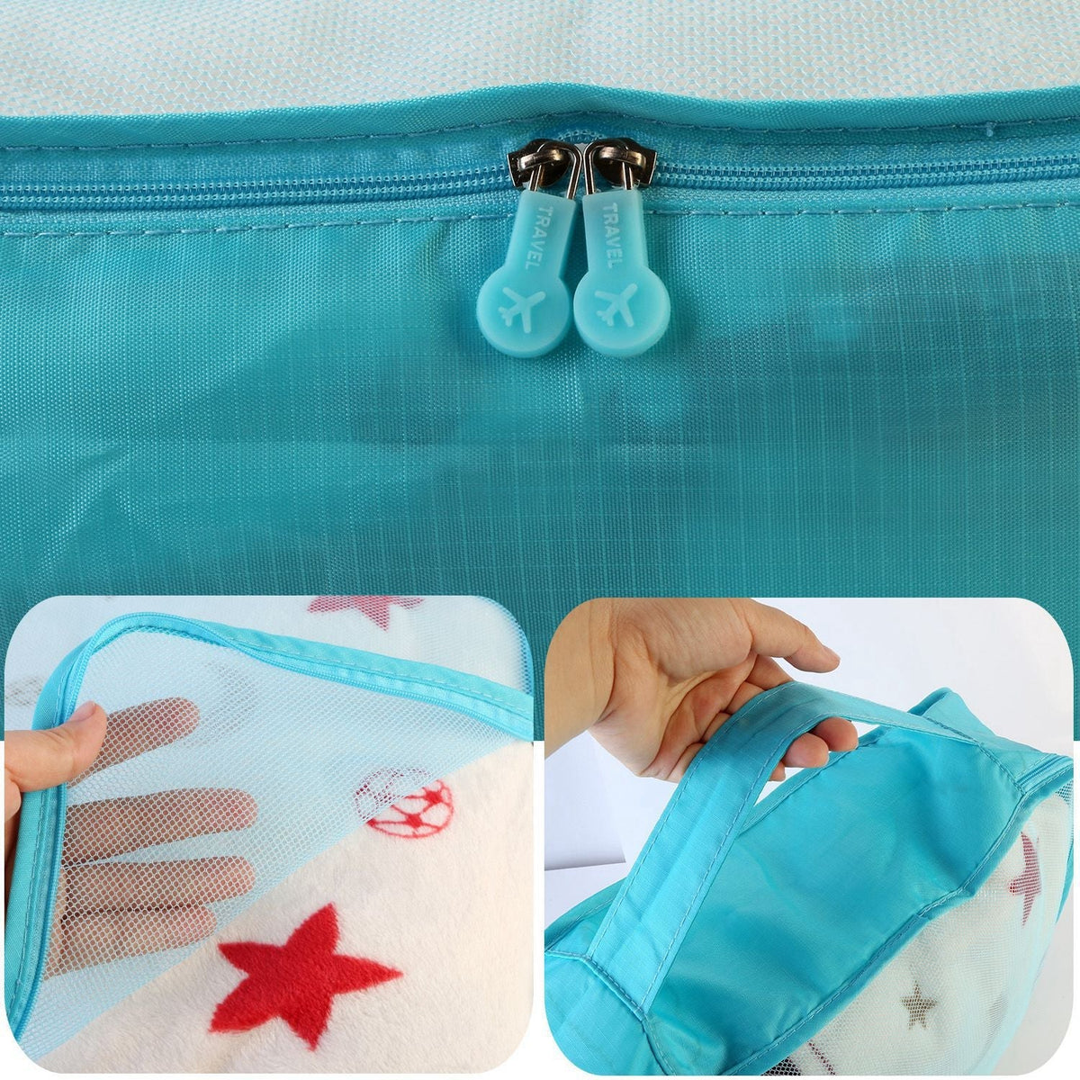9Pcs Clothes Storage Bags Water-Resistant Travel Luggage Organizer Clothing Packing Cubes for Blouse Hosiery Stocking Underwear
