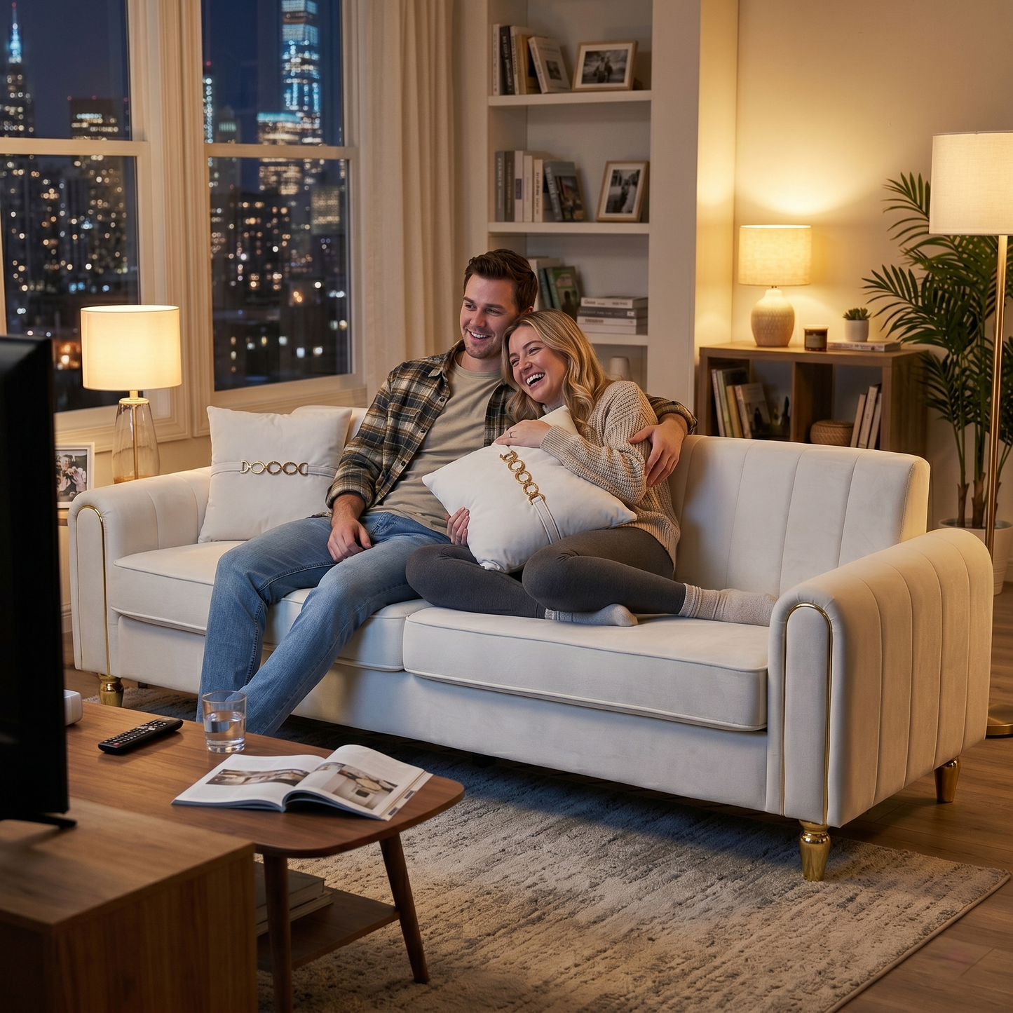 FX-P11-CW 3-Seater Sofa for Living Room