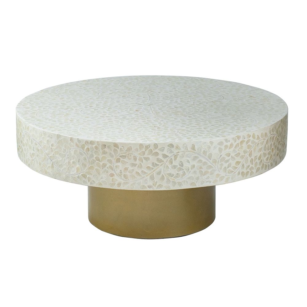 Unique Capiz Coffee Table & Pedestal Base