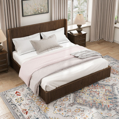 Platform Bed Frame With Headboard, Floor Standing Design