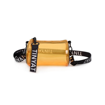 PVC waterproof drum crossbody bag, Transparent small crossbody bag,