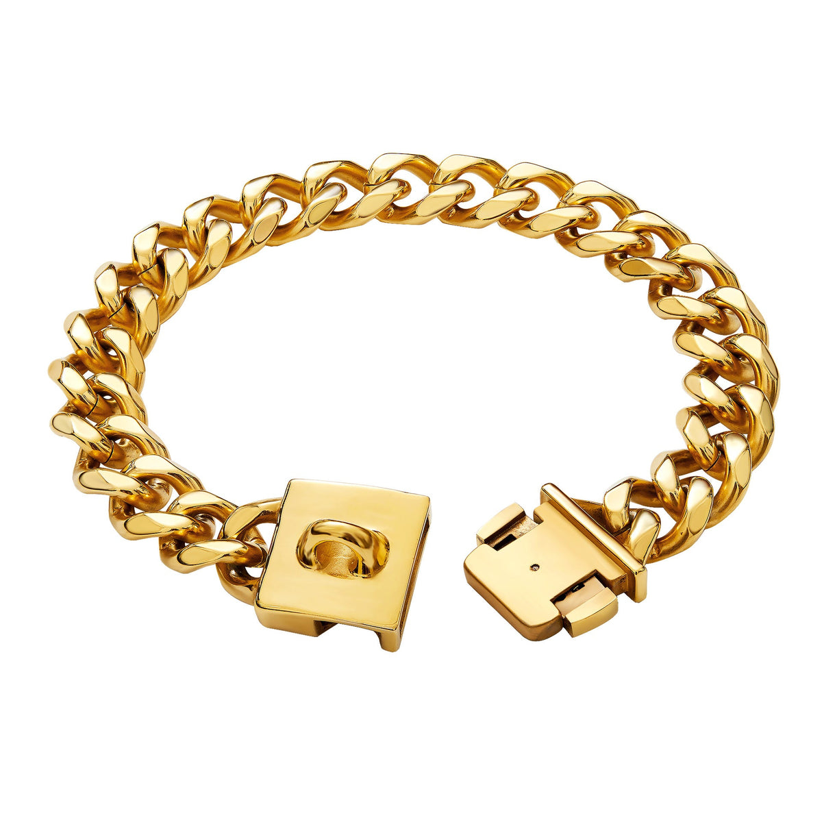 Stainless Steel Gold And Silver Buckle Pet Dog Necklace Collar