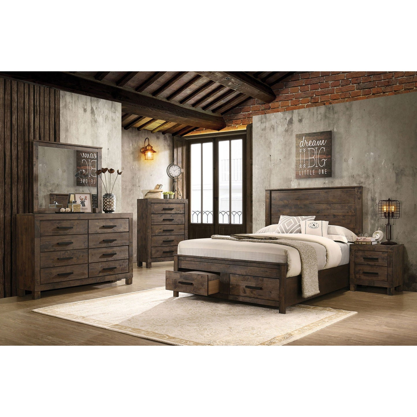 Bren - 8 Drawer Dresser With Pull Handles - Rustic