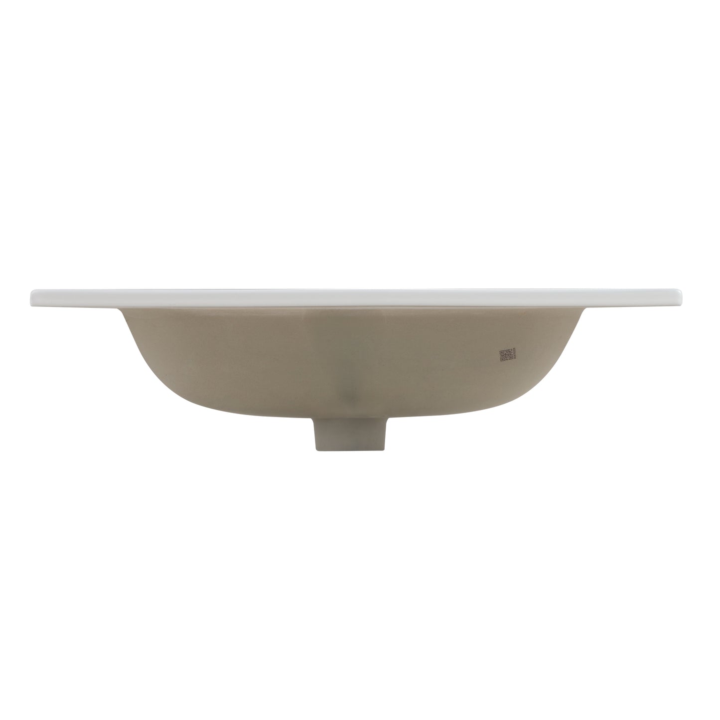 Glossy White Ceramic Integrated Sink