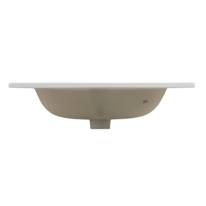 Glossy White Ceramic Integrated Sink
