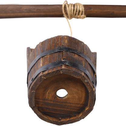 Rustic Wooden Wishing Well Planter