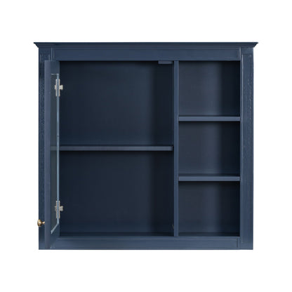 Bathroom Vanity With Medicine Cabinet, Royal Mirror Cabinet, Modern Bathroom Storage Cabinet With 2 Soft Closing Doors And 4 Drawers