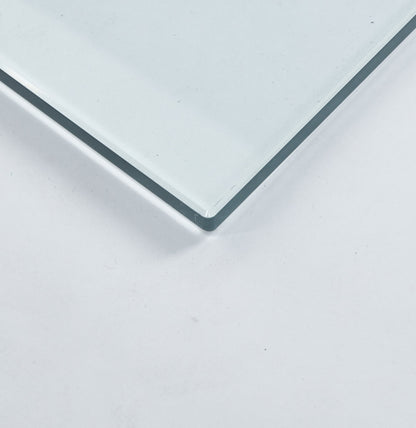 Tempered Clear Glass Top 80CM Square Dining Table