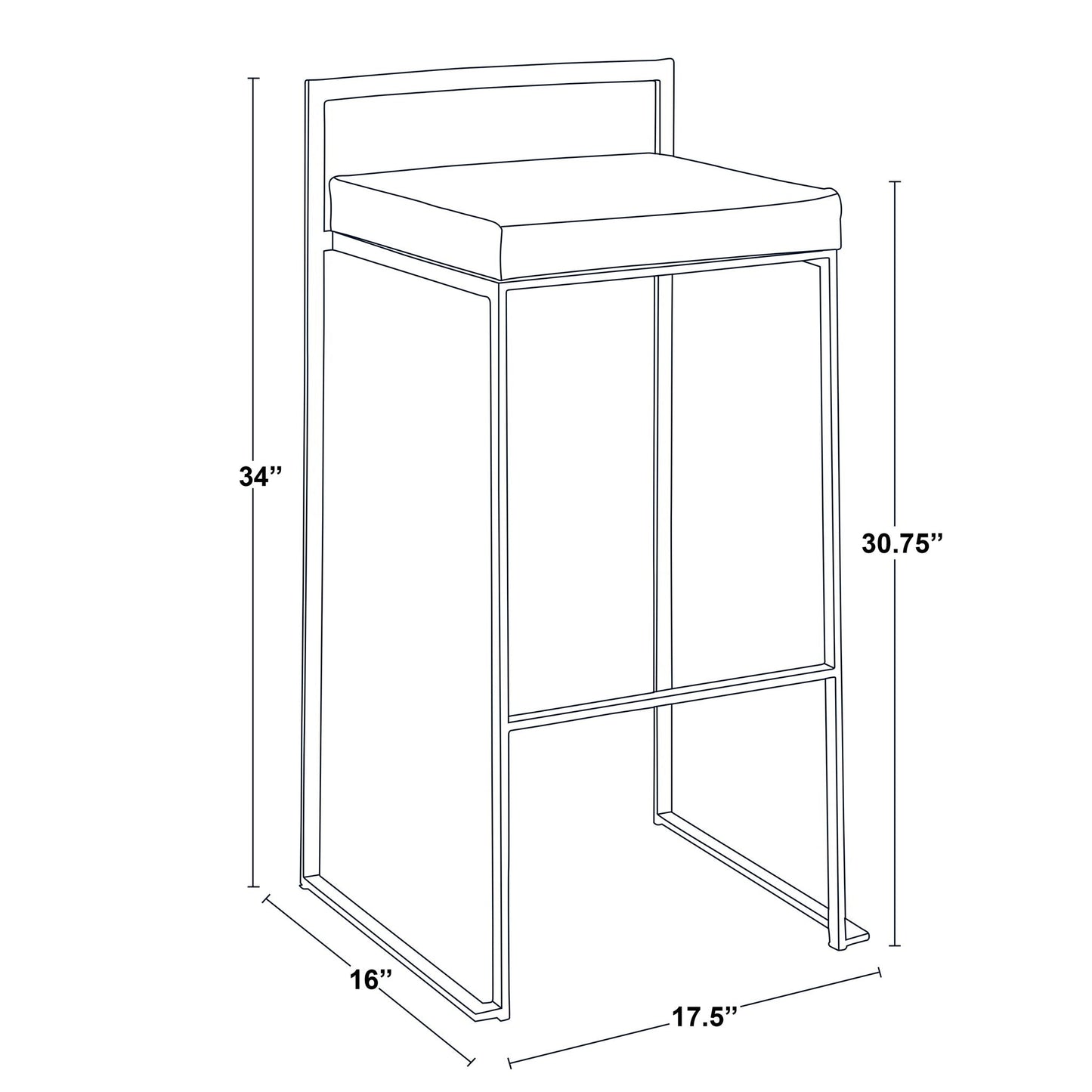 Fuji - Contemporary Stackable Design Barstool