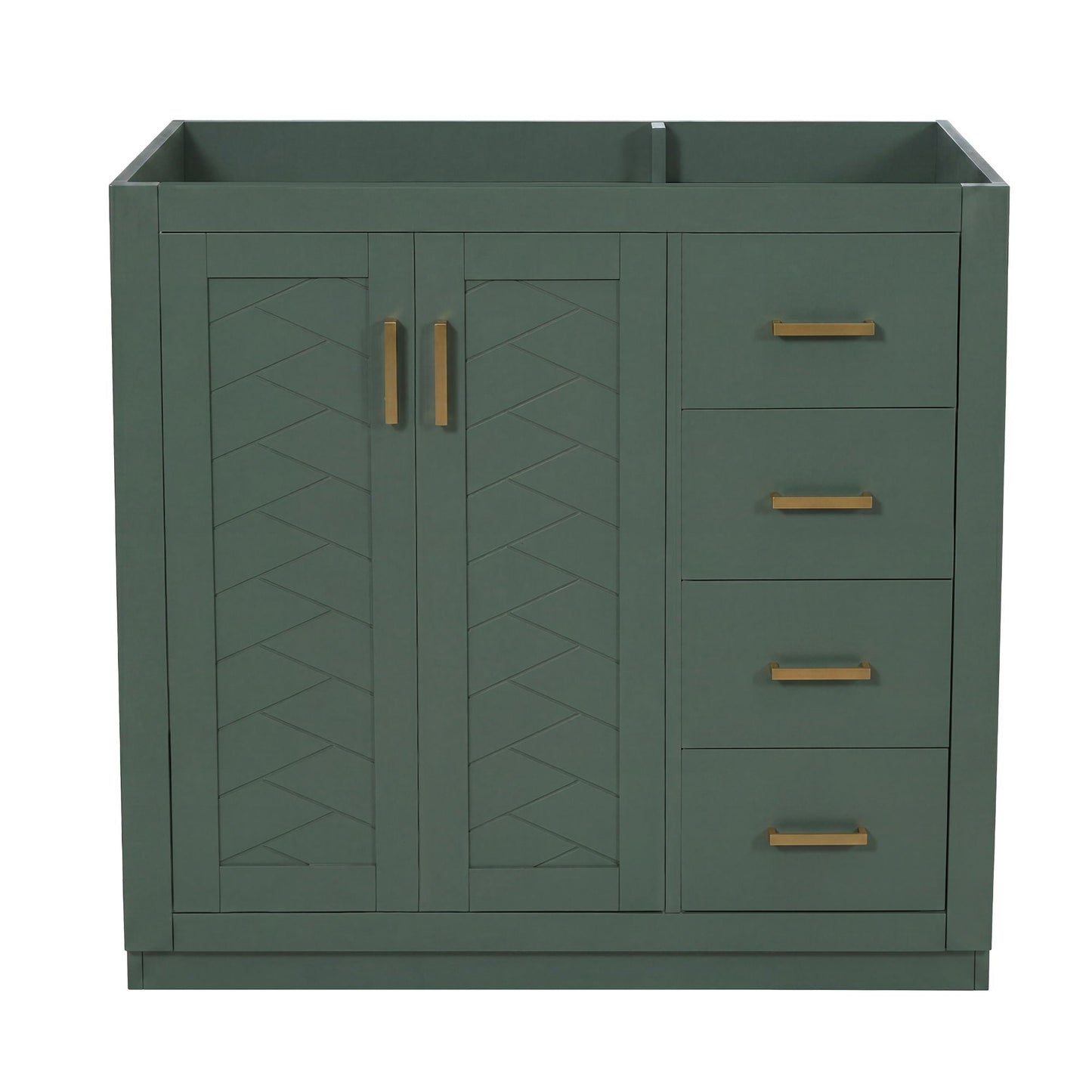 Retro Style Bathroom Vanity, 3 Drawers & Soft Closing Doors