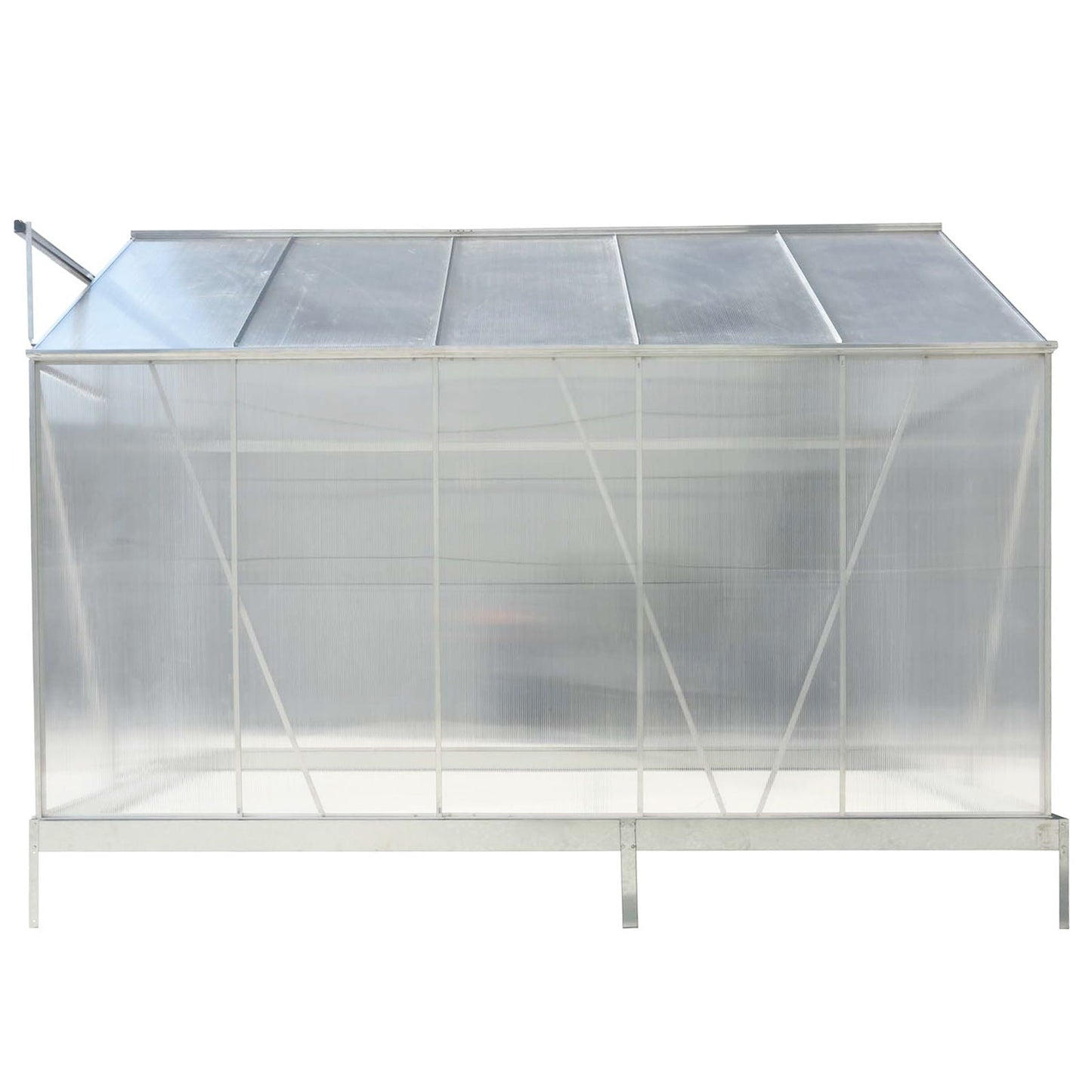 Polycarbonate house, Heavy Duty Outdoor Aluminum Walk-In House Kit With Rain Gutter, Vent And Door For Backyard Garden