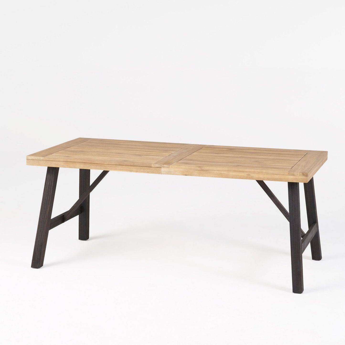Outdoor Dining Set with 2 Benches and 1 Dining Table - Light Brown