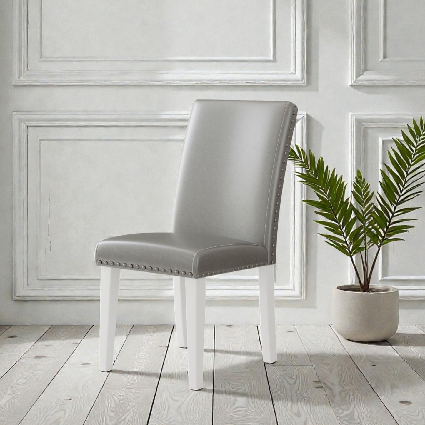 Upholstered Dining Chair With High Back Design (Set of 2)