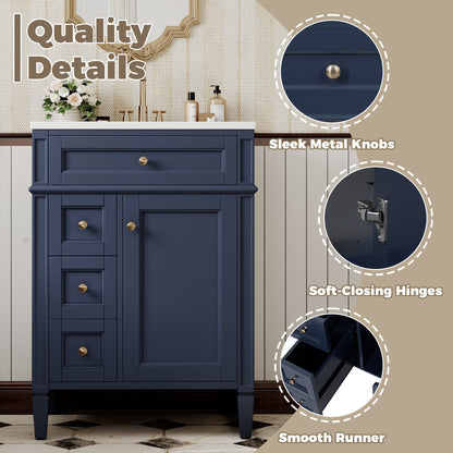 24'' Bathroom Vanity with Top Sink and Storage Cabinet